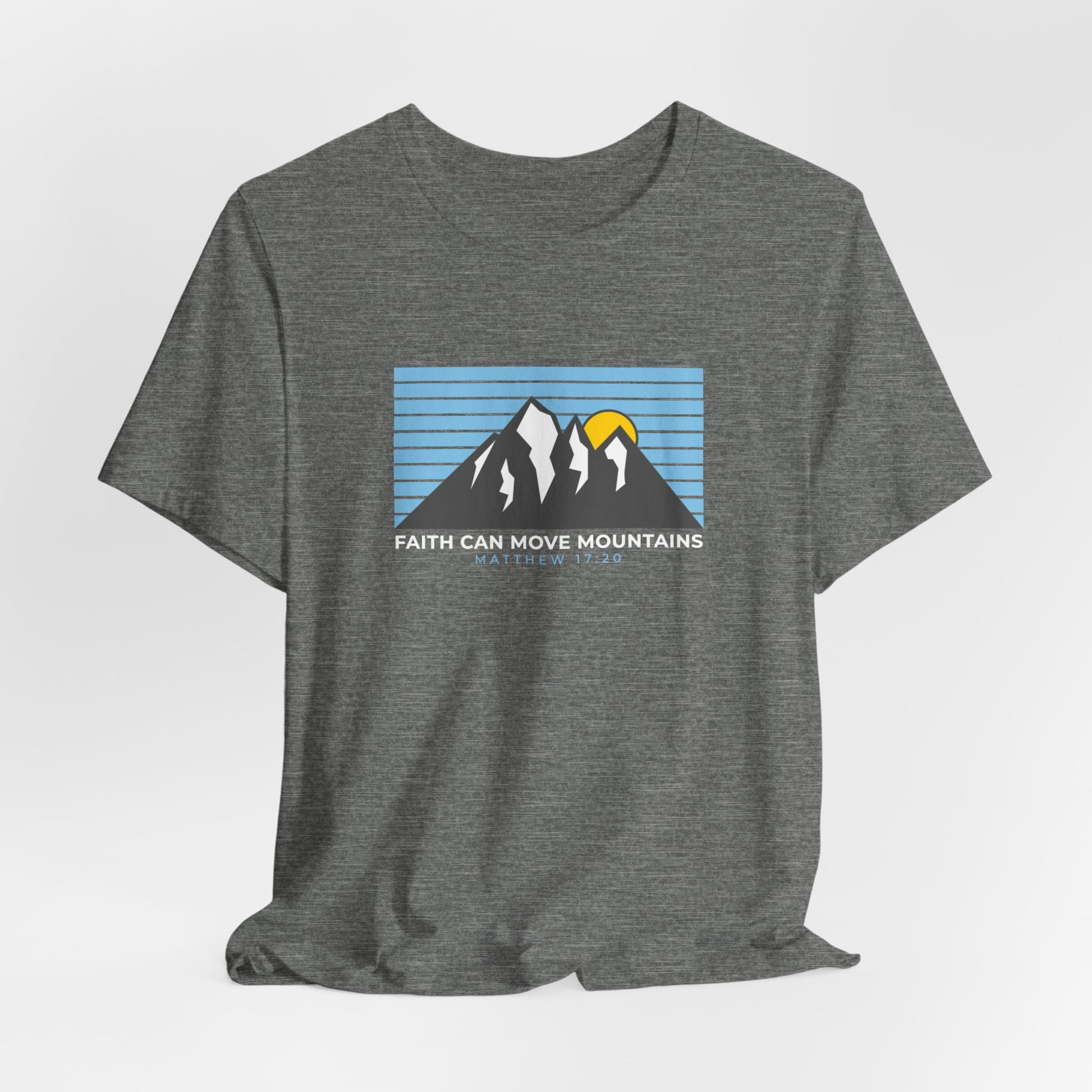 Faith Can Move Mountains Tee, Inspirational Graphic Shirt, Gift for Nature Lovers, Casual Wear, Everyday Comfort