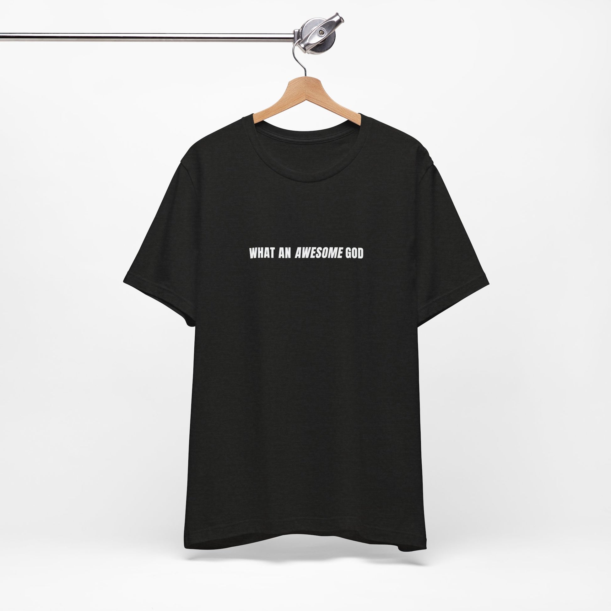 What an Awesome God Tee - Inspirational Black T-Shirt for Faith, Casual Wear, Gifts, Church Events, Everyday Comfort